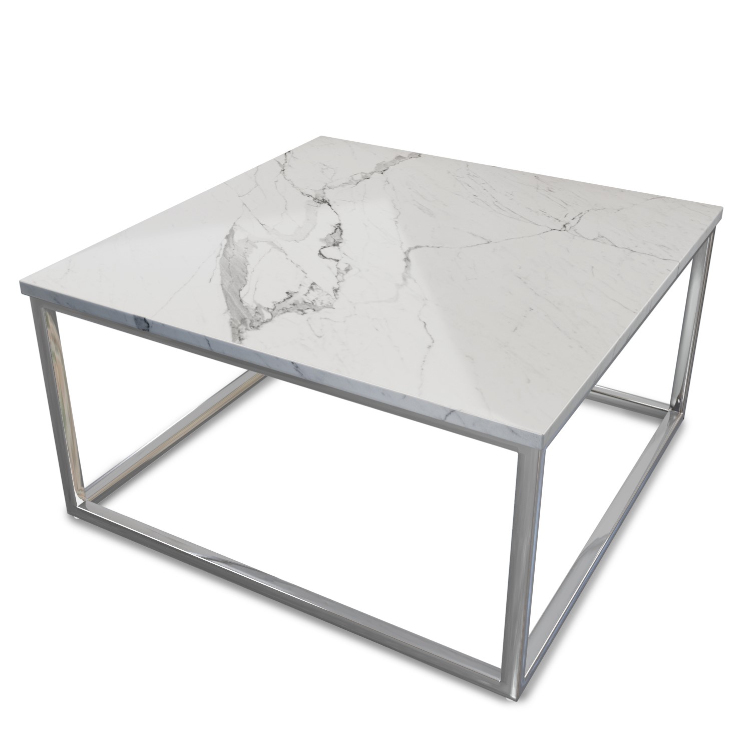 Read more about Small square white marble coffee table demi